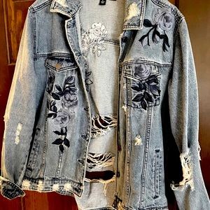 Jean jacket- distressed.
